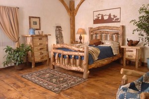 Спальный гарнитур из веток в деревенском стиле